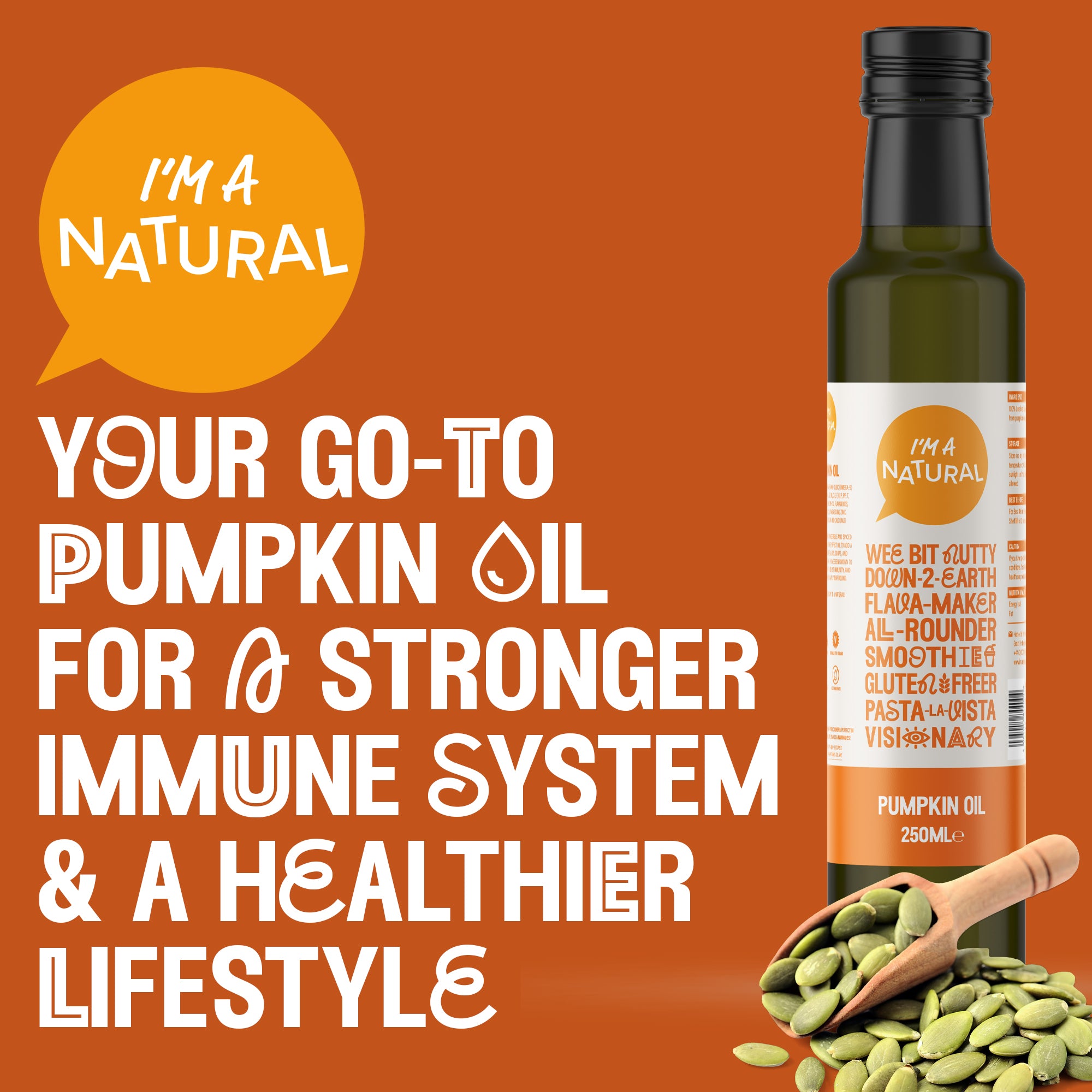 Pumpkin Seed Oil 250ml — cold pressed and unrefined, single ingredient
