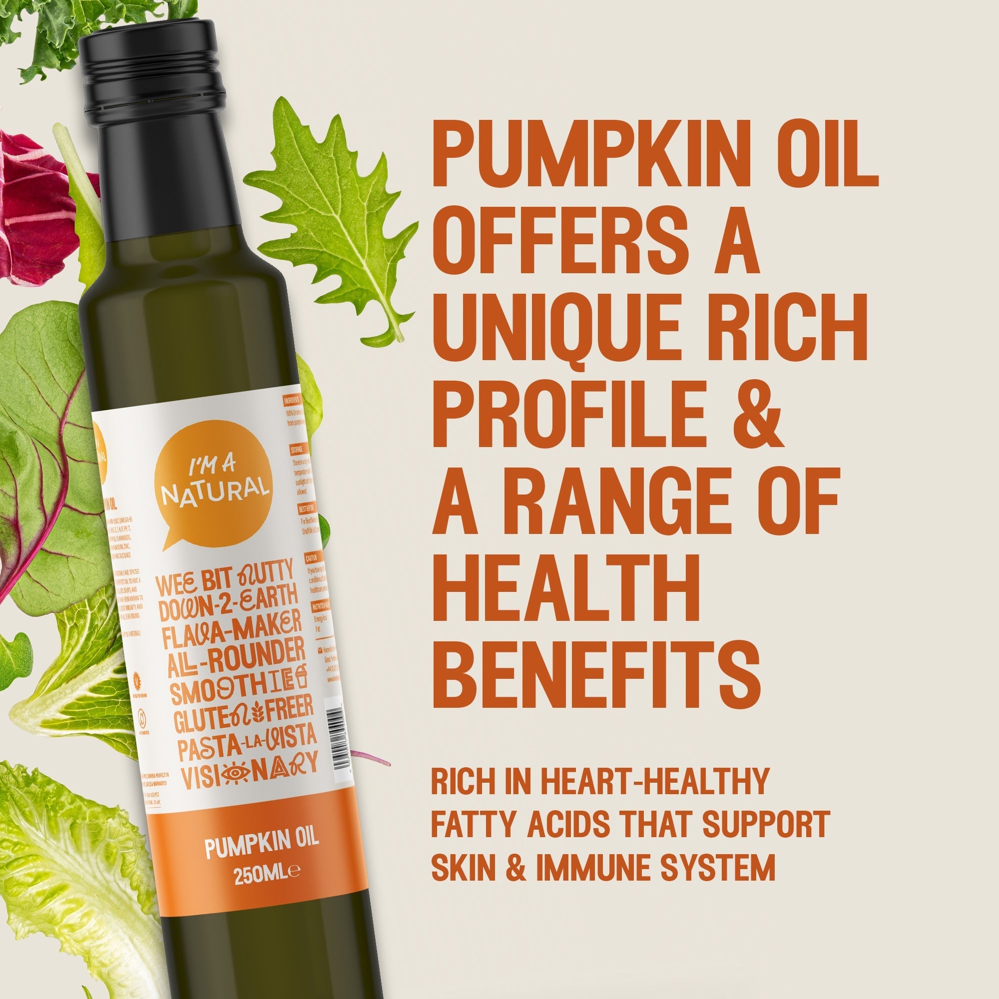 Pumpkin Seed Oil 250ml — in a glass bottle by I'm A Natural