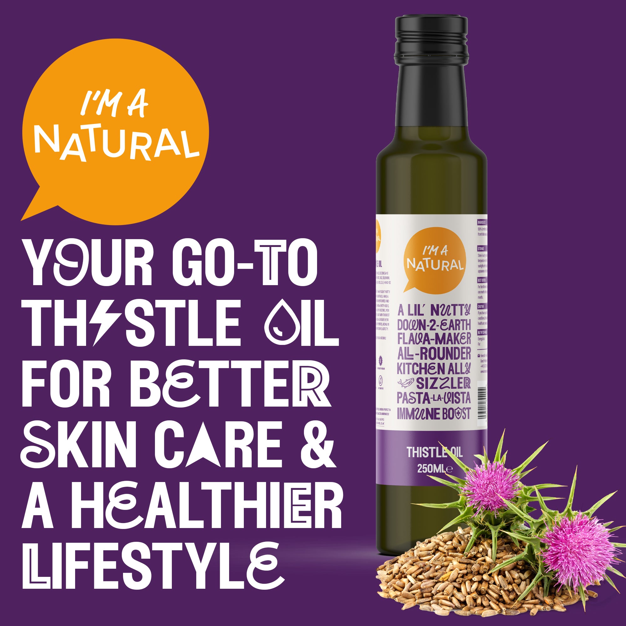 Milk Thistle Oil 250ml — vegan and non-GMO, glass bottle