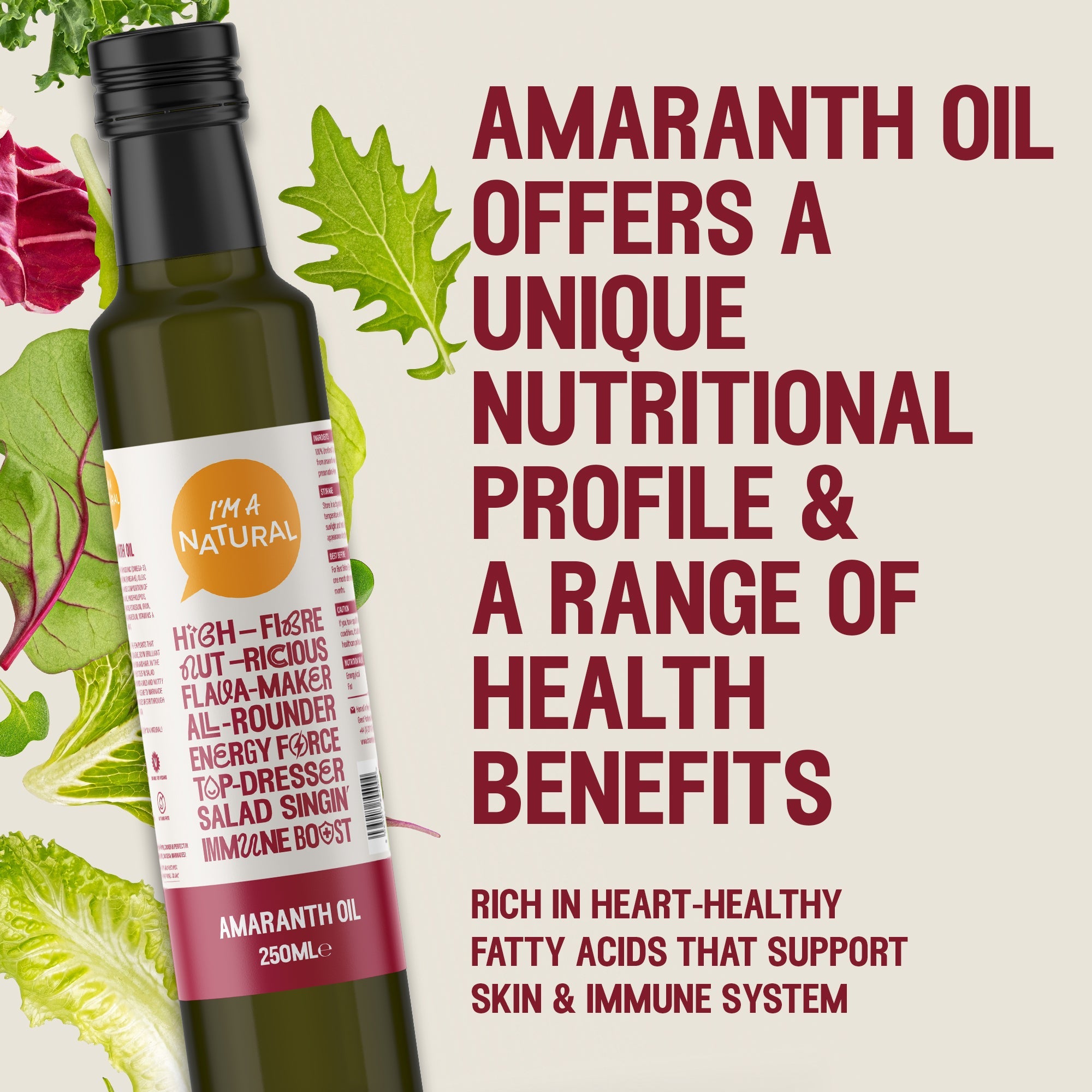 Amaranth Seed Oil 250ml by I'm A Natural — cold pressed, unrefined
