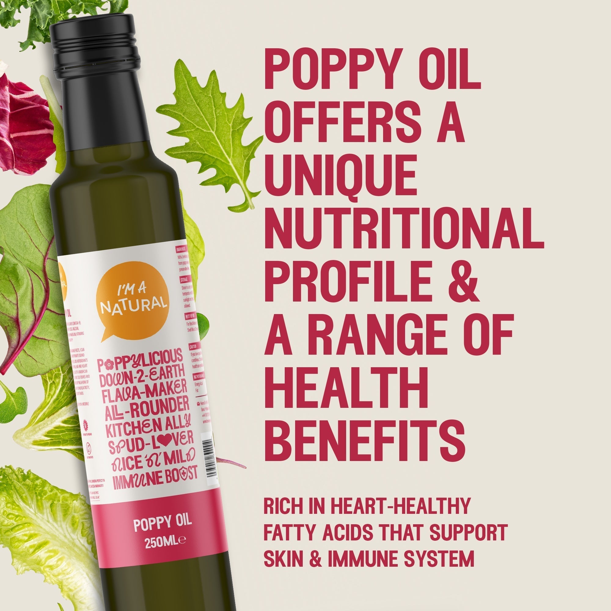 Poppy Seed Oil 250ml — in a glass bottle by I'm A Natural