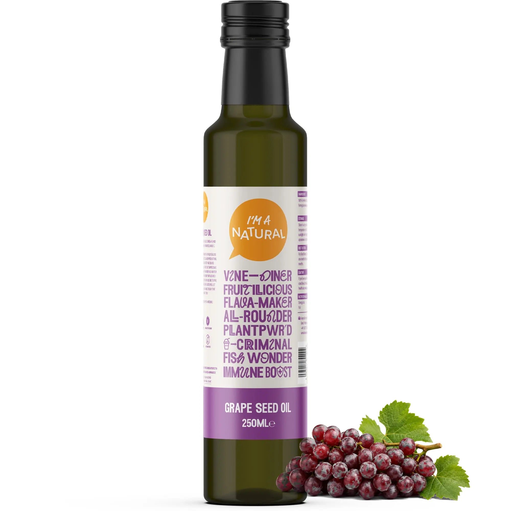 Grapeseed oil 250ml with grapes