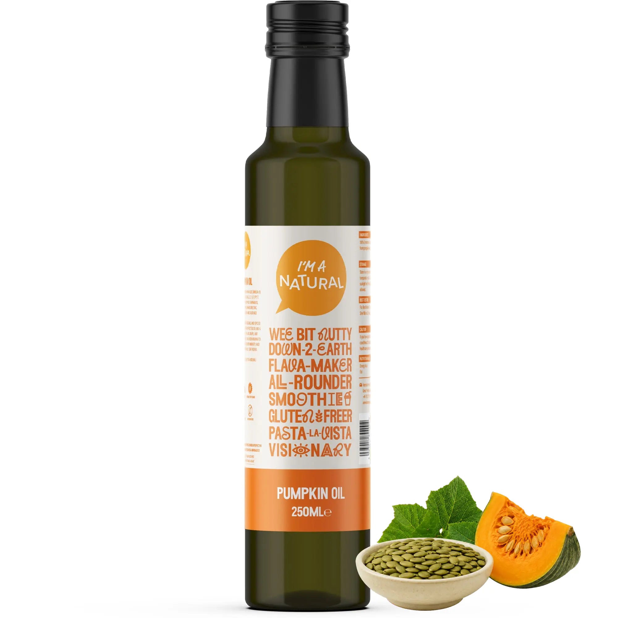 Pumpkin Seed Oil 250ml with pumpkin seeds and fresh pumpkin