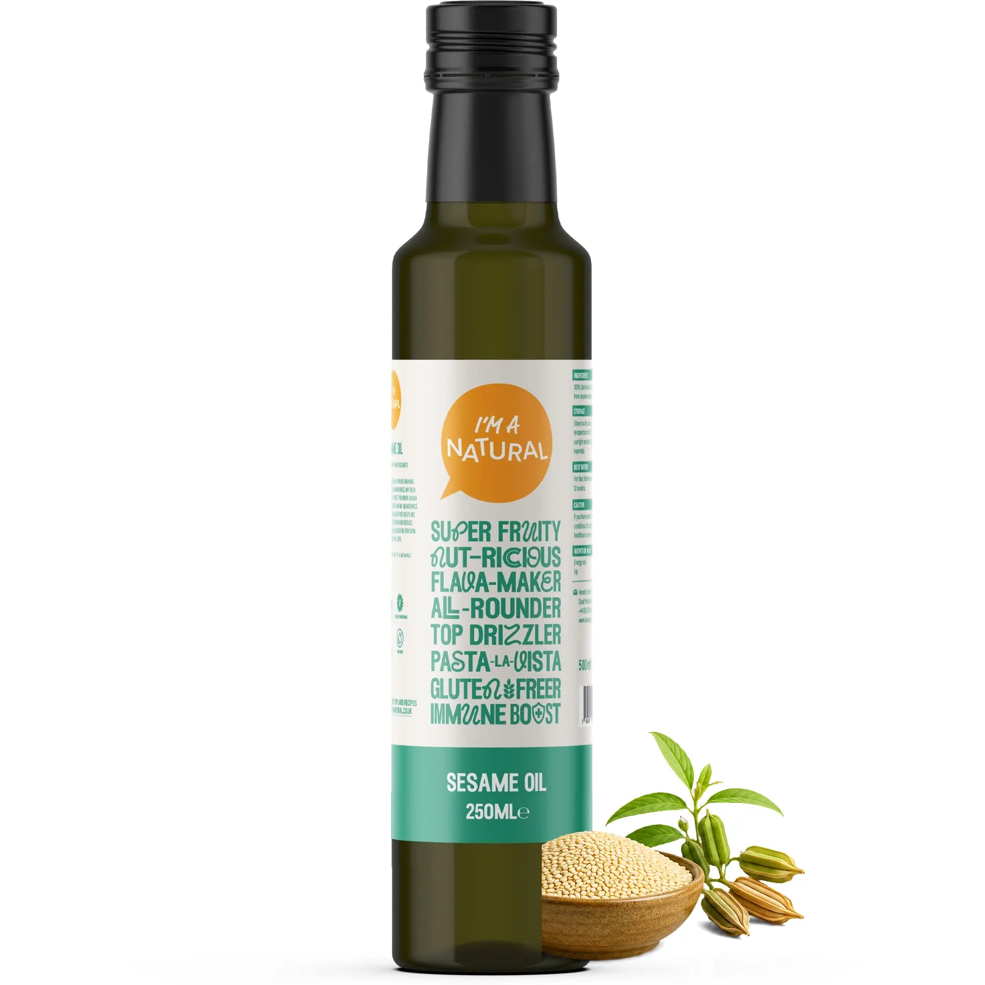 Sesame oil 250ml with sesame seeds