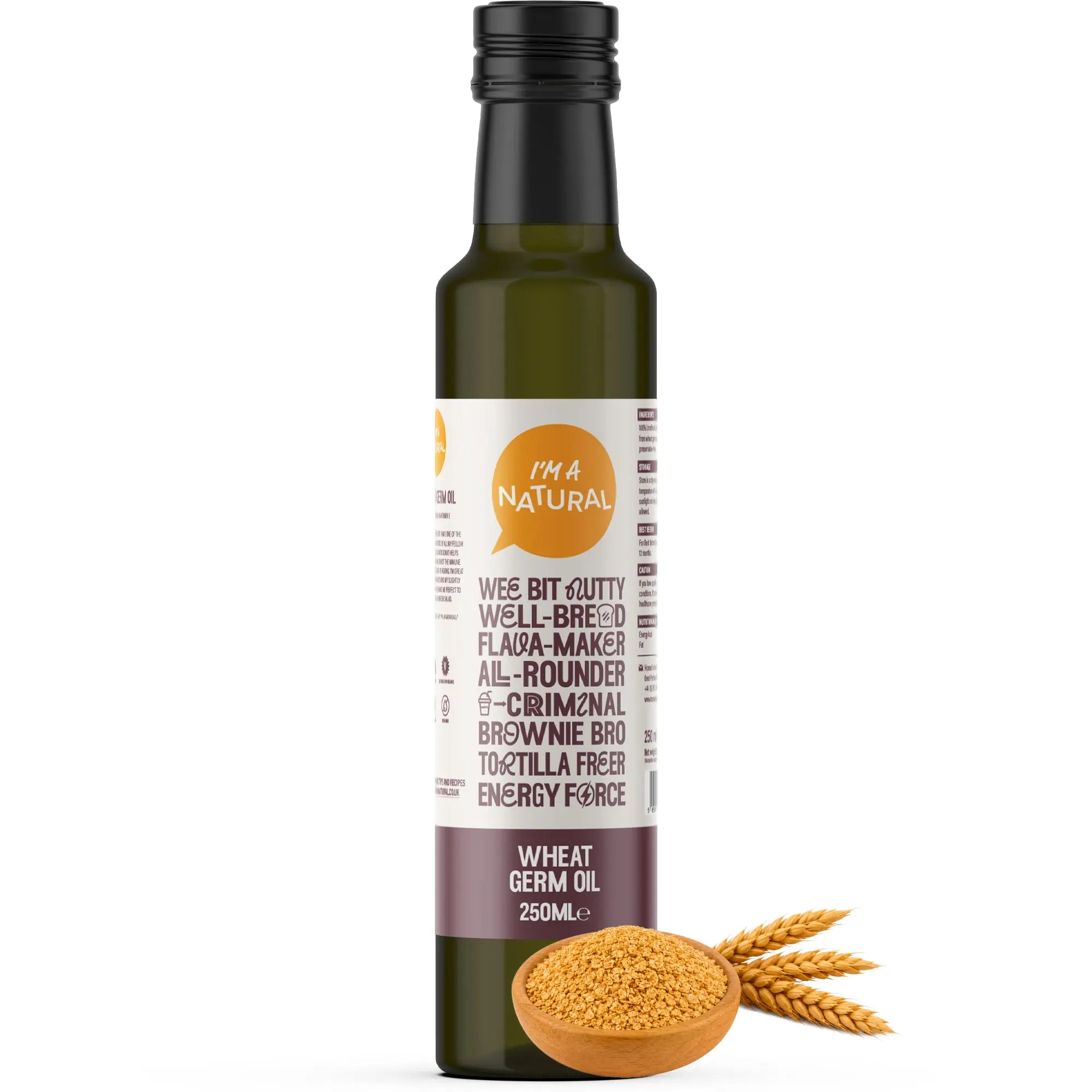 Cold pressed Wheatgerm Oil 250ml with wheat germ and wheat ears