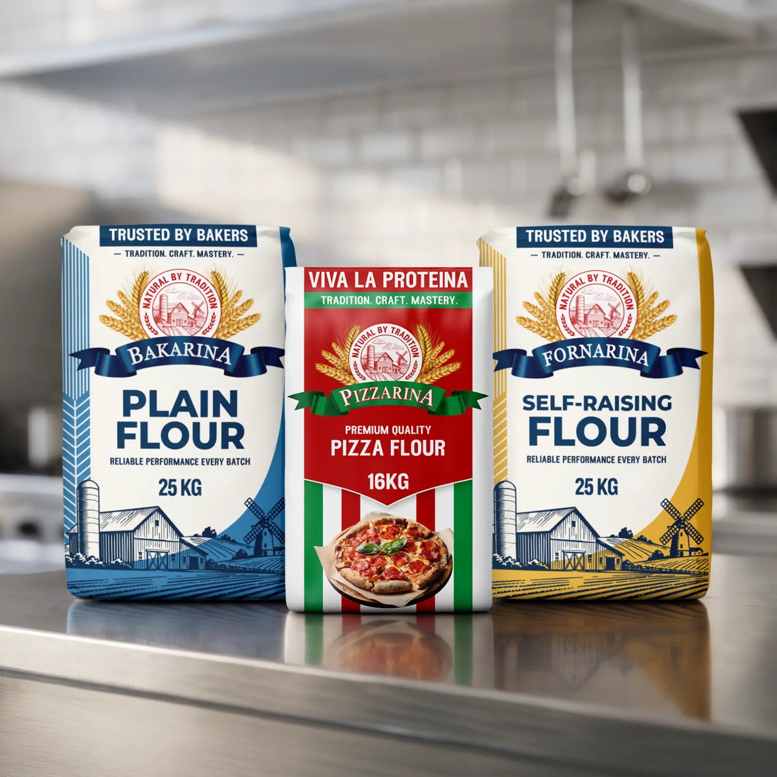 I'm A Natural professional flour range for pizzerias and bakeries